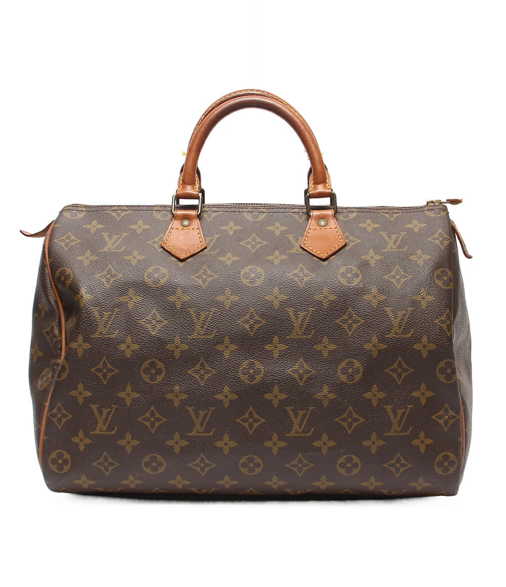 Louis Vuitton Boston Bag Speedy Monogram Canvas Leather Brown
